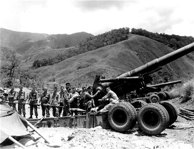 SC 364529 - (Hist. Record & PRO Advanced CP A Battery, 465 FA Bn) located near Ballette Pass, Luzon, P.I.) in the 25th Div, one of action. photo