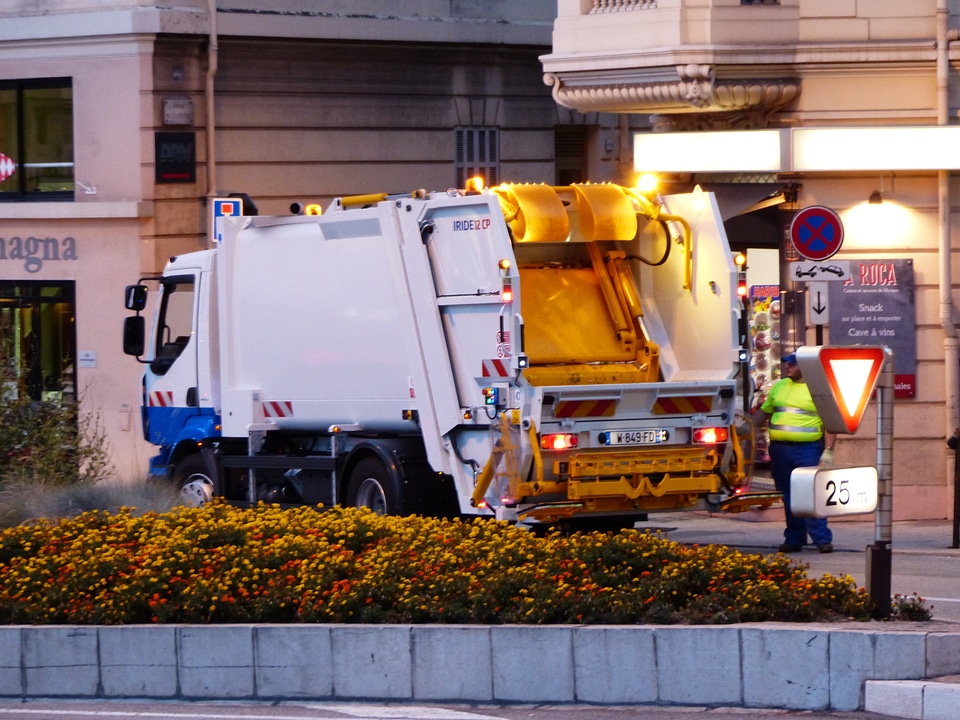 Truck cleaning at night