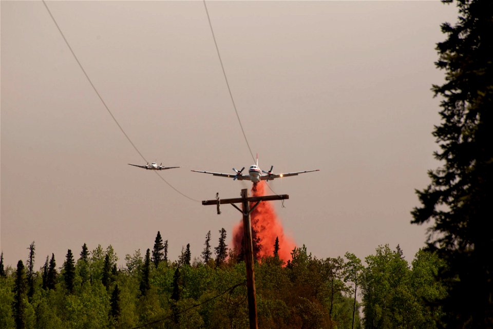 Fire retardant dropped on Funny River Fire photo