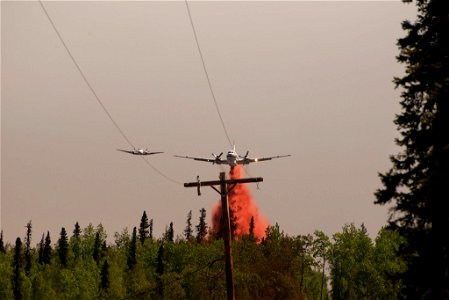 Fire retardant dropped on Funny River Fire