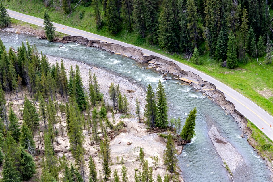 Yellowstone flood event 2022: Northeast Entrance Road washouts (after 2)