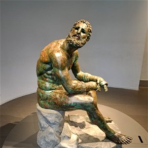 Side View of Boxer at Rest Palazzo Massimo Rome Italy photo