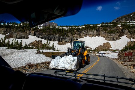 Snowplows at Logan Pass photo