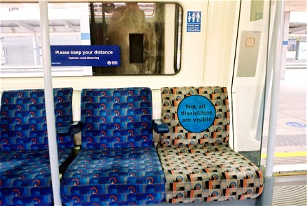 Priority seating on Jubilee Line train photo