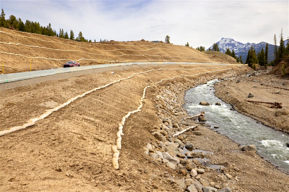 Northeast Entrance Road flood repairs: Trout Lake Trailhead (2)
