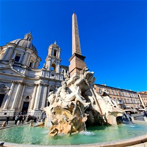 Bernini Fontana dei Quattro Fiumi Piazza Navona Rome Italy