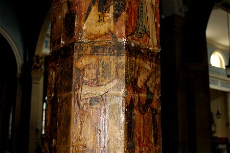 One of the greatest treasures in the church is the painted column featuring ten events in the life of our Lord.  Dating from circa 1306, the column is one of only a few to survive in Britain.