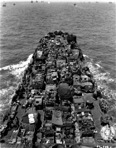 SC 196088-S - LST and other ships of the convoy head for the invasion of the Philippine Islands. 20 October, 1944. photo