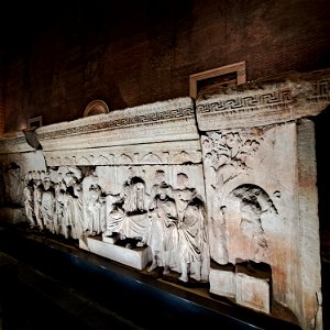Detail of Plutei of Trajan Roman Forum Rome Italy