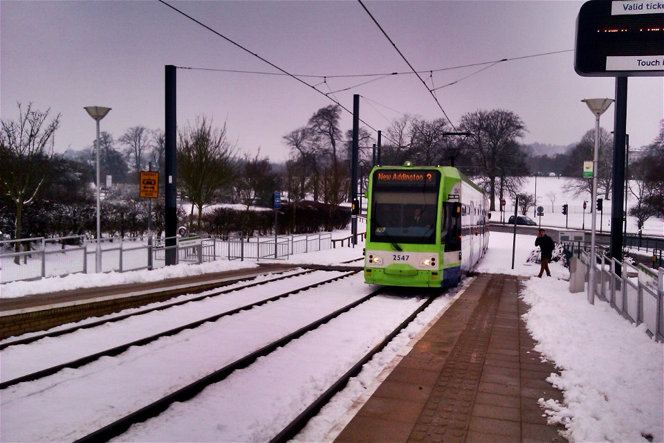 Addington Village Interchange in the snow