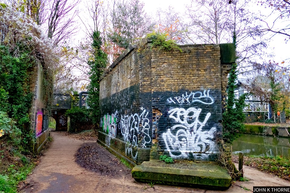 Medway Valley Line to Tovil Sidings. Remains of bridge over The River Medway