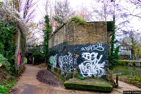 Medway Valley Line to Tovil Sidings. Remains of bridge over The River Medway