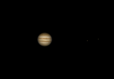 Jupiter on 9-27-22 with Io and Europa on the right
