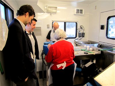 The hand clipping station in the back of the AutoFish trailer