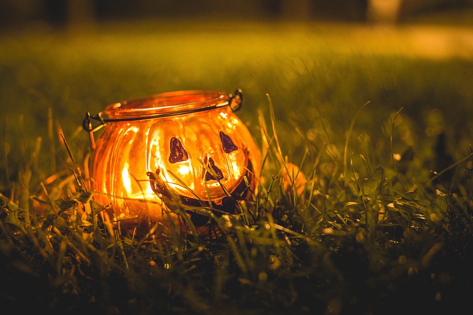 Halloween Candle Light at Night