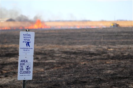 Burn on National Wildlife Refuge Lake Andes Wetland Management District South Dakota photo