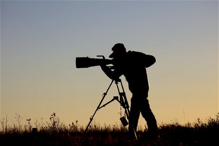 Videographer's Sunset Silhouette photo