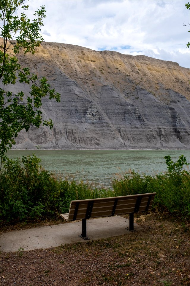 Bench overlooking the Missouri River in Fort Benton, MT