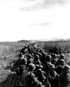 SC 348701 - Convoy of DUKWs, carrying U.S. and ROK Marine troops, move to Han River in offensive launched against the North Korean forces in that area. 20 September, 1950. photo