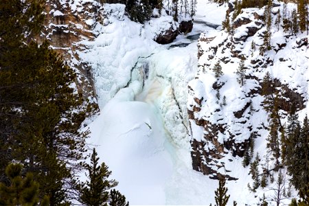 Upper Falls ice cone from Upper Falls Viewpoints photo