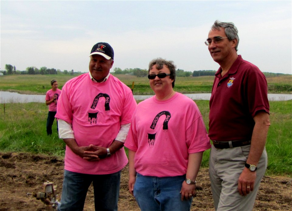 Jim Leach Rachel Sauvola and RD at St. Croix WMD prairie rest.