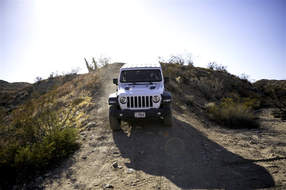Jeep navigating a hill on Thermal Canyon Road