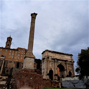 Column of Phocas Roman Forum Rome Italy photo