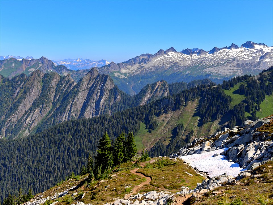 Hidden Lake Trail at North Cascades in WA photo