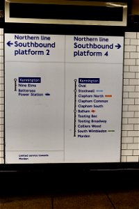 Signage at Kennington updated for new service