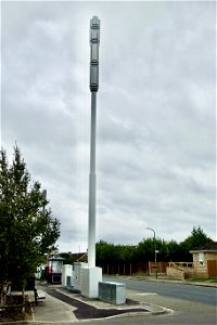 5G Mast and cabinets. 20m high. #5G