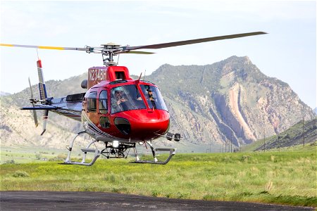 Yellowstone flood event 2022: NPS Director Chuck Sams overflight leaving from Gardiner, MT airstrip