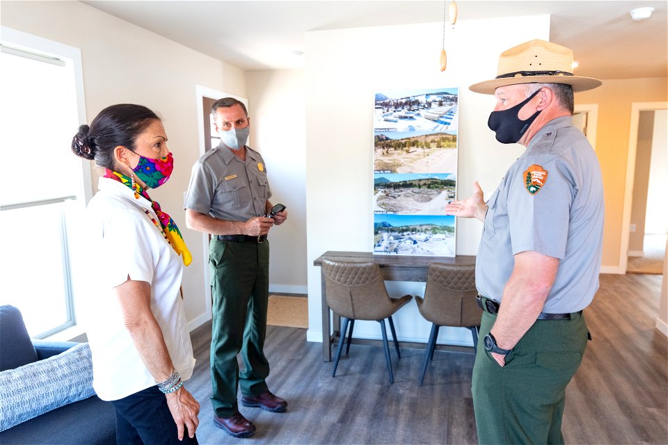 DOI Secretary Deb Haaland Visit: touring new employee modular housing