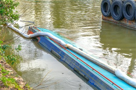 Narrowboat Salvage River Medway Opposite Allington Marina.