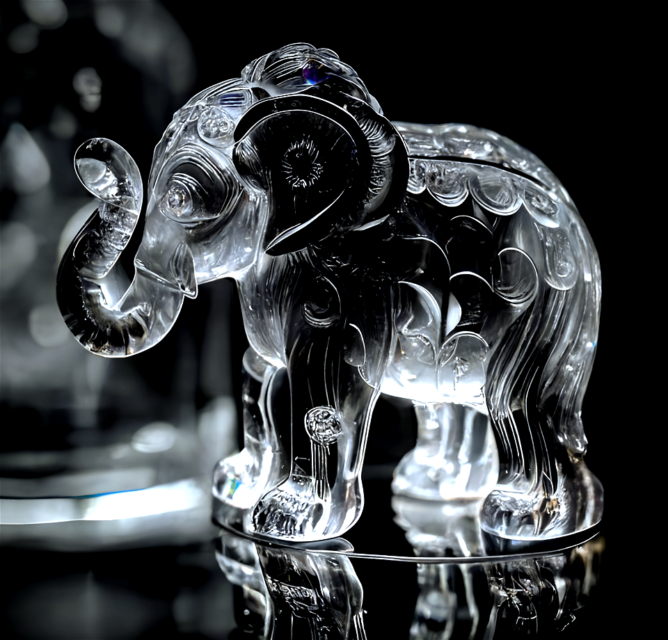 'Tiny Decorative Crystal Elephant'