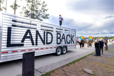 Yellowstone Revealed: Patti Baldes' ReMatriate performance at Old Faithful photo