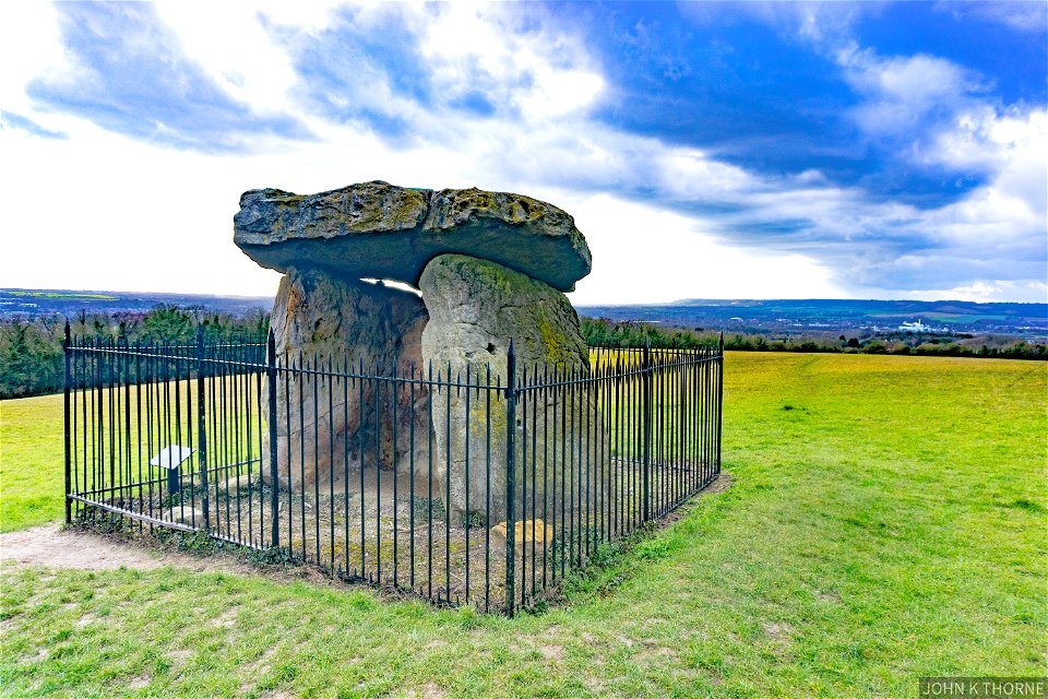 Kit's Coty House or Kit's Coty is a chambered long barrow near the village of Aylesford in the southeastern English county of Kent. Constructed circa 4000 BC