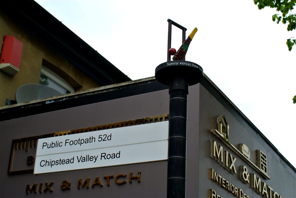 Signpost finial in Coulsdon town centre