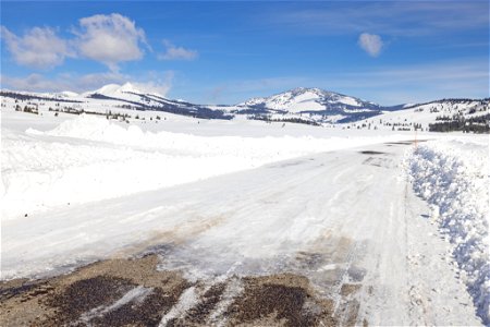 Spring biking road conditions 2023: ice-covered road sections photo