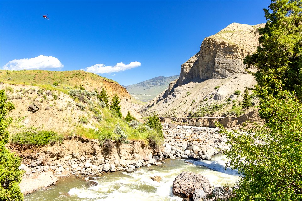 Yellowstone flood event 2022: Overflight of damage in Gardner River Canyon