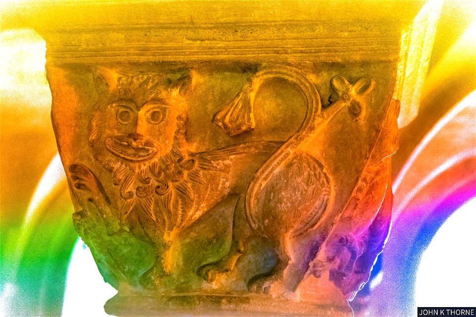 Medieval Lion Carving Canterbury Cathedral Crypt