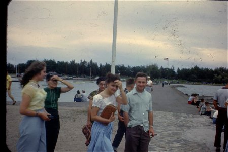 1940s Kodachrome of a family outing. photo