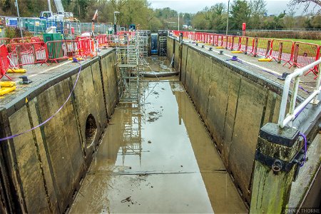 Allington Lock River Medway. Refurbishment works. photo