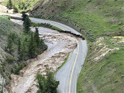 Yellowstone flood event 2022: North Entrance Road, Gardiner to Mammoth (2) photo