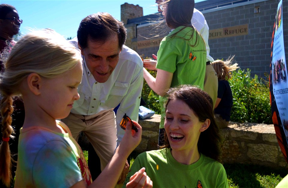 Hallie is ready to release the tagged monarch!