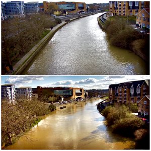 River Medway Maidstone normal and in flood!
