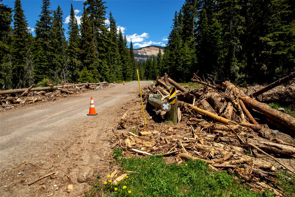 Flood Damage to Northeast Entrance Road from a dry wash.