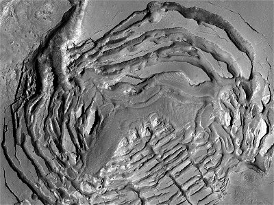 A Mysterious Fractured Depression on Mars photo