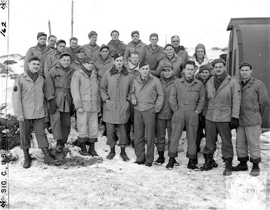 SC 334877 - Col. Pascoe, and the men of the A.T.F. 9 Ordnance Section. 26 January, 1944. Kiska. photo