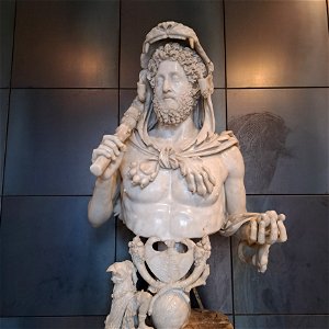 Commudus Being Herculus with torso of Triton Capitoline Museum Rome Italy