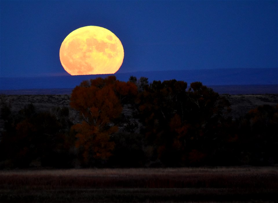 Hunter's moon rises over Seedskadee National Wildlife Refuge
